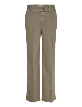 Wide-Leg Jeans With Belt Detail Bottoms Jeans Wide Khaki Green Mango
