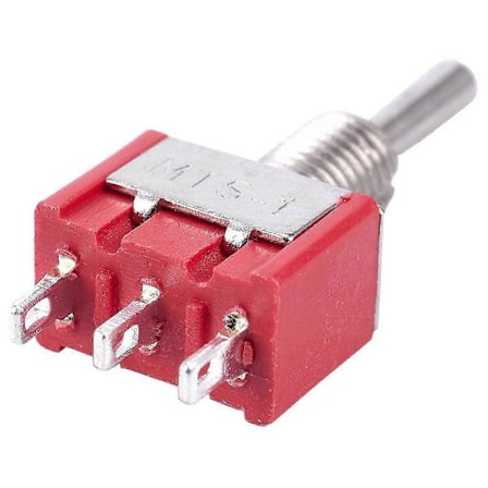 5 x Mini Hetkellinen (Päällä)Pois(Päällä) Vaihtokytkin Mallirautatie SPDT 12V, hopeahopeapunainen SZRH A-GB