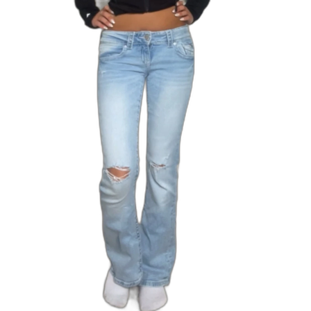 Ljusblå low waist jeans