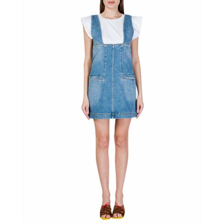 Philosophy di Lorenzo Serafini Denim Flared Sleeveless Mini-Kjole Blå, Dame