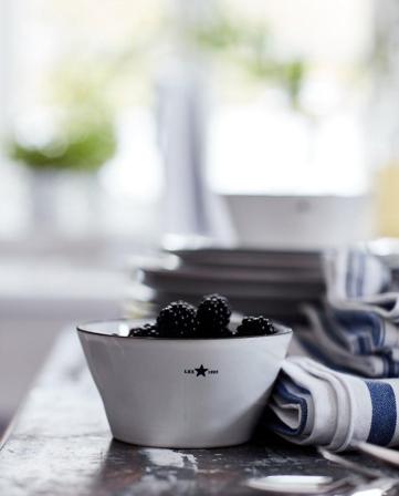 Lexington Stoneware Skål Hvit-Blå Ø14cm