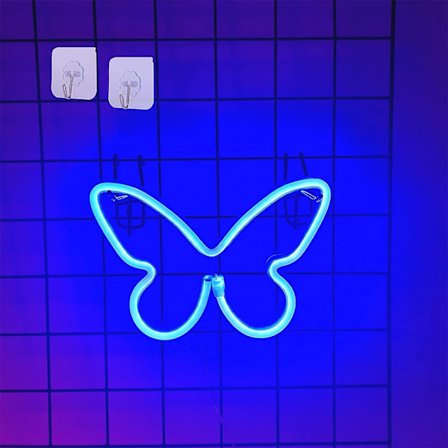 Neonlys Neon Butterfly Neonlys Neon Nattlys med 2 kroker