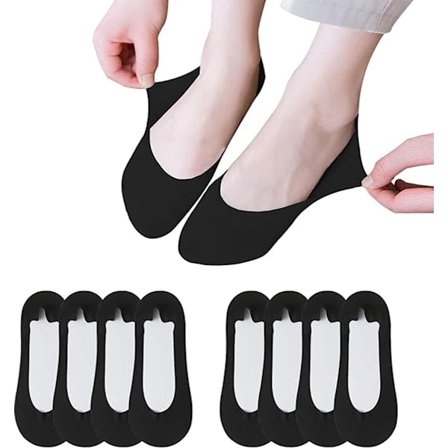 8 Par - Sokker - Usynlige Sokker for Kvinner - No Show Sokker Kvinner for Flate Sko - Sklisikre