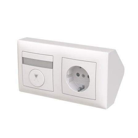 ABB Saga T210-20EUC-916.H Timer-sett 1-veis hjørneboks, Strømbrytere & vegguttak