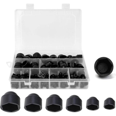 145 st plastskruvlock, sexkantskruvlock, svart sexkantskruvlock, M4 M5 M6 M8 M10 M12