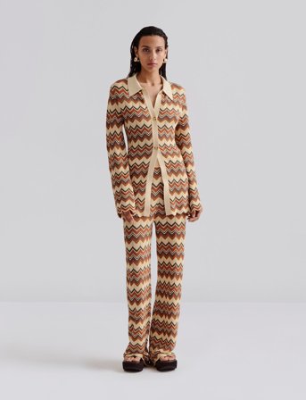 Malina Linnea Fitted Knitted Cardigan - Multi/patterned - S