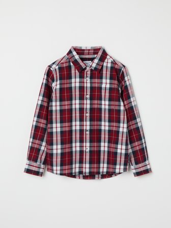 Ruudullinen paita Polarn O. Pyret 104 lastenvaatteet red