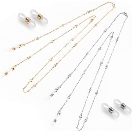 Kvindernes Brillekæde Transparent Zirkon Solbriller Kæde/Brilleholder/Brille Hals Kæde