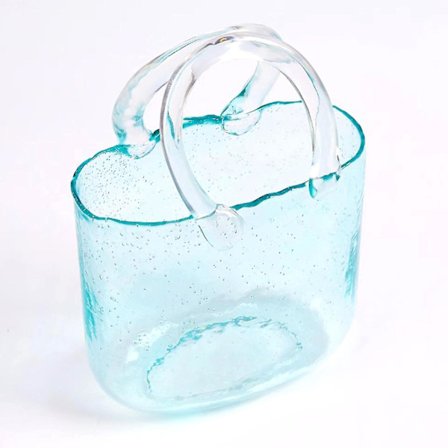 Uusi lasivaasi, käsintehty kukkavaasi kuplilla, käsilaukun muotoinen kirkas vaasi jouluun, syntymäpäivälahjaksi, pöydälle, hääkoristeeksi