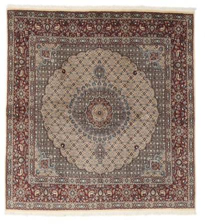 Handgeknüpft Moud 197X211 Wollteppich Braun/Schwarz