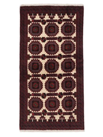 Tappeto Beluch 101X194 Nero/Arancione (Lana, Persia/Iran)