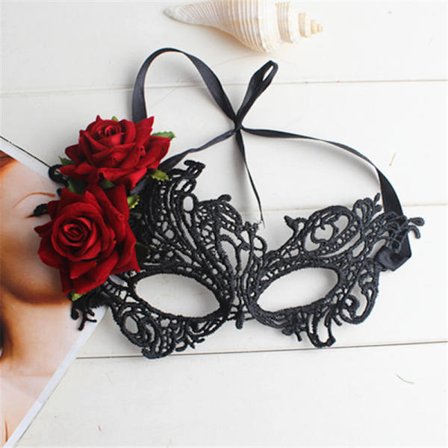 2 par fløyelsrose-briller Klassisk festmaskeraderball hal