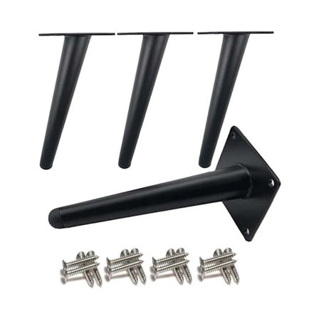/EA/4 stk. skrå bordben, metalskabsben, koniske møbelben, Sta