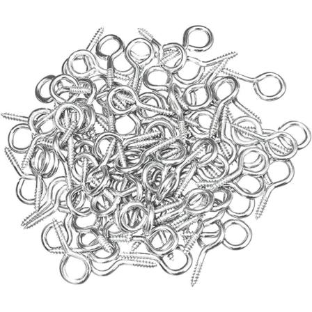 [300 stk.] Mini skruelåseskruer 15mm x 7mm sølvbelagte øjeskruer bail peg håndlavede tilbehør til DIY smykkefremstilling perlegardiner træharpiks S