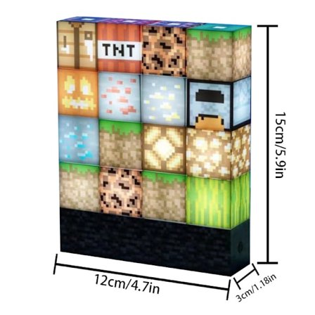 Minecraft Natlys Building Block Sylampe USB Strømforsyning