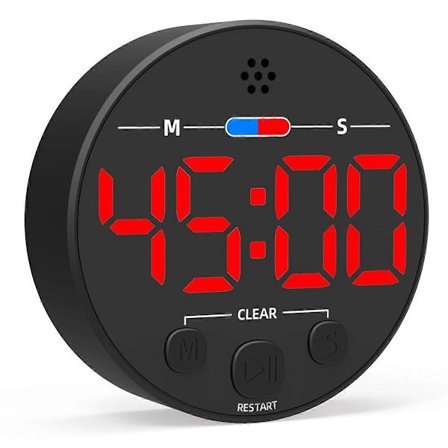 Visuell Digital Timer med LED-Display - Idealisk för Kök, Röd