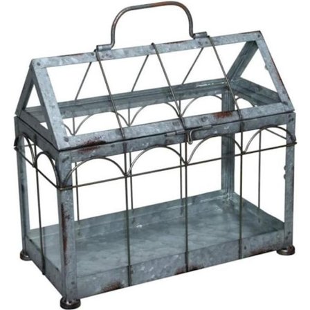 Esschert Design Växthus Med Låsbar Lock Liten 29.3 x 15.4 X 26.4 CM Järn / Glas Med Handtag Och Robusta Ben