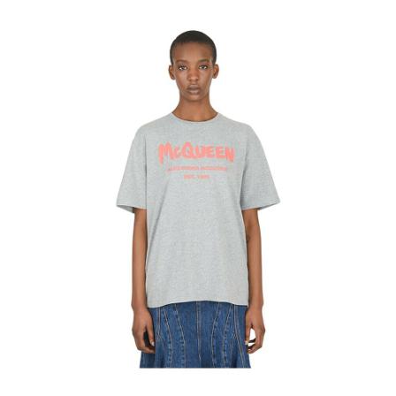 Alexander Mcqueen - T-shirts - Grå - Dam - Storlek: Xs, Dam, Storlek: XS