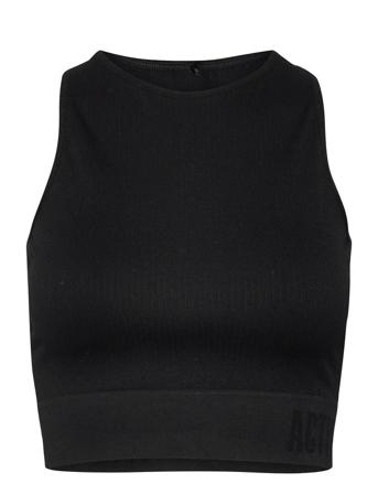 Amy, S/L, Seamless Rib Top Black Zizzi