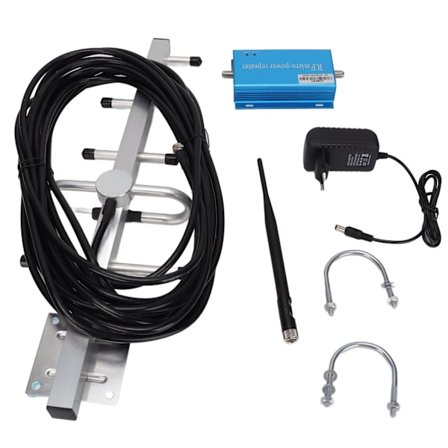 Mobiltelefonsignalforsterker MINI GSM980 5 Enhet 10m Kabel Liten Antenne (F Hode Vert) 110240V (EU Plugg)