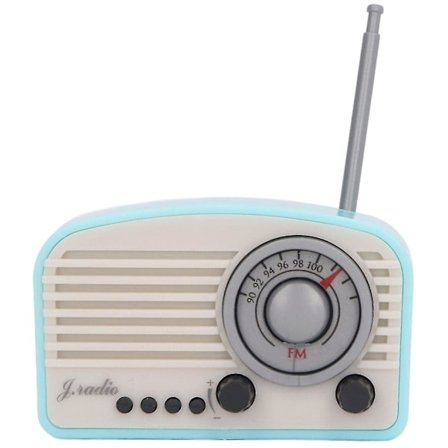 Dukkehus Mini Radio Modell Vintage Søt Dekorasjon Realistisk Dukkehus Radio Modell Leker for Barn Himmelblå