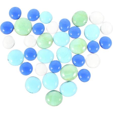 3 akvarium dekorativa platta pärlor Akvariumdekorationer Akvariumgrusstenar Ädelsten Rund Cabochons Kupolplattor Glasgrus Växtdekor