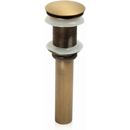 Indbygget vask armatur push pop klik maker prop uden overløb antik messing