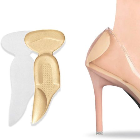 (2 paria) Mukavat pohjalliset korkokenkiin - Kantapääsuoja, mukavat ja tukevat pohjalliset, holvituki, vahva pito - Jalkojen hoito - Beige väri