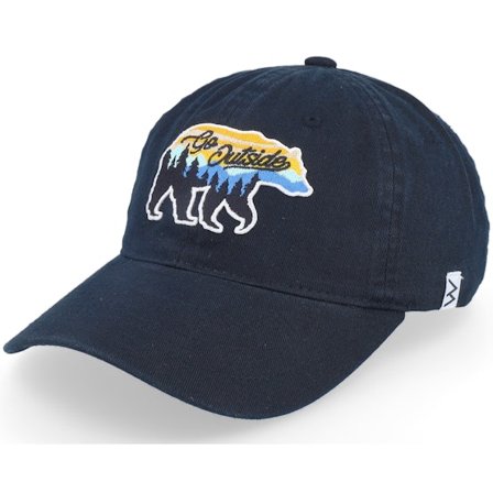 Wild Spirit - Black - unconstructed - Cap - Go Outside Bear Wai Washed Cotton Black Mom Cap - Hatstore