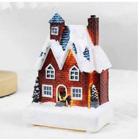 Jul pynt harpiks lille hus mikro landskab harpiks hus jule kreativ lysende lille hus harpiks