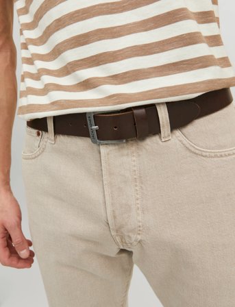 Jack & Jones Jacrock Leather Belt Noos - Brown - 90
