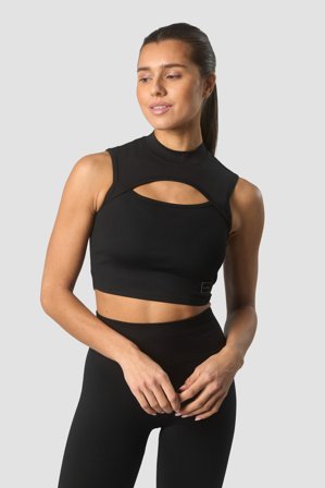 ICANIWILL - Shourai Cropped Tank Top Wmn Black - Dame - ICIW