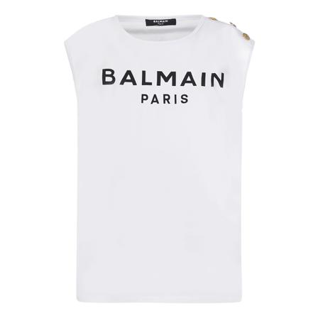 Balmain Printed Tank Top Hvid, Dame