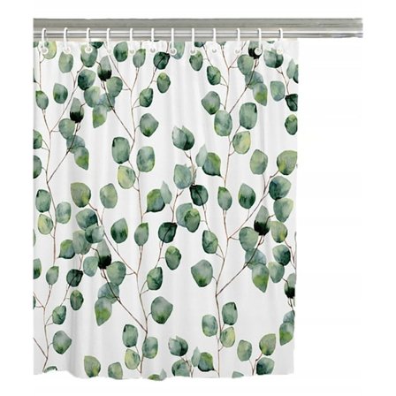 Duschdraperi med 12 ringar för fixering, 150x180 cm, vattenflöde(B