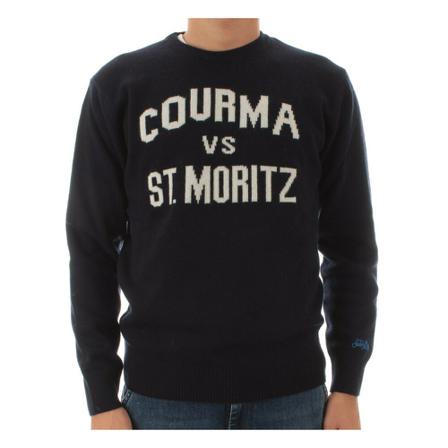 MC2 Saint Barth, Round-neck Knitwear Czarny, Mężczyzna, Rozmiar: L