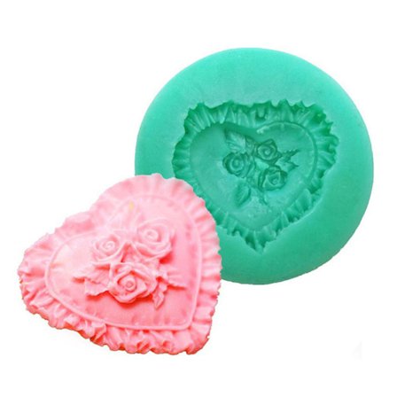 Roshjärta Läpp Silikonformar för Ljustillverkning Tvål Choklad Fondant Tårta