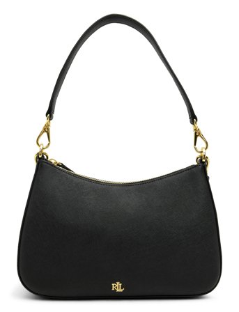 Lauren Ralph Lauren Crosshatch Leather Medium Danni Bag - Black - ONE SIZE