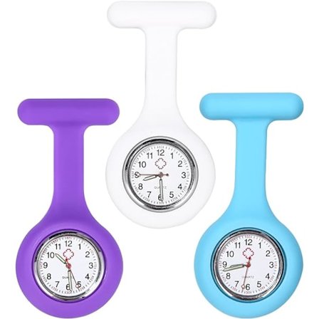 3 st Silikonbrosch Sjuksköterska Klocka med Brosch, Fickur, Sili