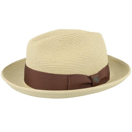 Brixton - Beis straw Sombrero - Horton Cb Packable Fedora Dark Tan/Light Brown Straw Hat @ Hatstore
