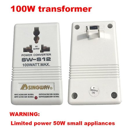 Step Up Down Spenningstransformator Strømomformer 100w 110v/120v Til 220v/240v Reiseadapter Sw-s12 Strømutstyr-transformator (hvit) (1 stk)