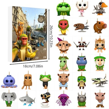 Tung Tung Tung Sahur 24 Dagars Adventskalender 2025, 2D Akryl Nyckelring Brainrot Italiensk Djurgåva för Barn Färg 7