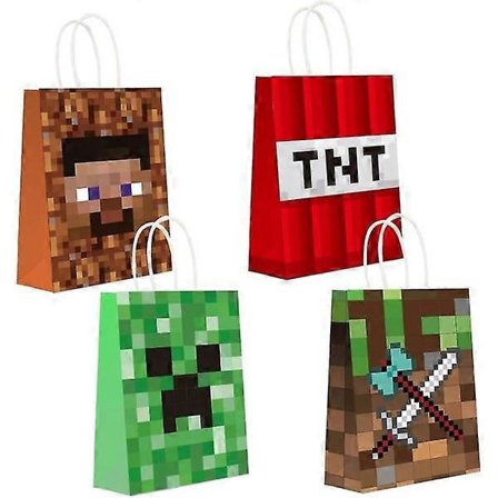 16 Minecraft Kalaspåsar - Temafödelsedagsdekorationer & Tillbehör