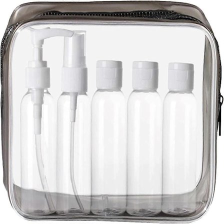 Toalettmapper for kvinner og menn - Klar toalettmappe sett med flasker for