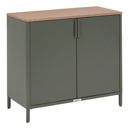 Udendørs skænk, stål, 90x46x76 cm, laurbærgrøn