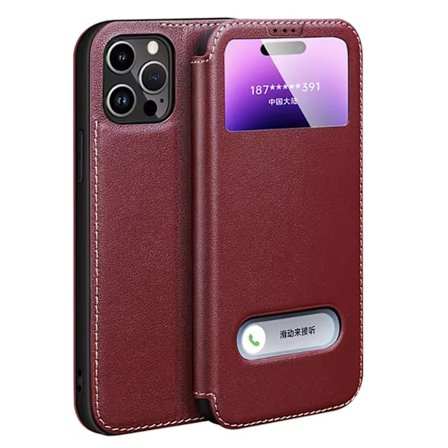 iPhone 16 Pro Max - Tidlöst Skalskydd i Läder & TPU