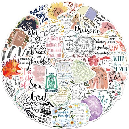 52 stk Jesus frase kristen religion ordtak klistremerker Bibel