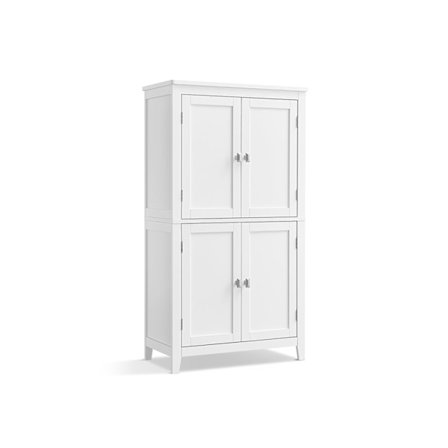 Rootz Classic White kylpyhuonekaappi - Säilytysyksikkö - MDF-huonekalut - Tilava muotoilu - Helppo koota - 30cm x 60cm x 110cm