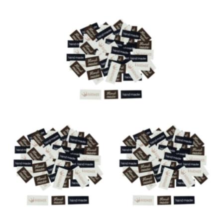 1/2/3/5 100x handgjorda engelska etiketter Taggar Tyg DIY-kläder Handmade Crown Print 120 Pcs 3Set
