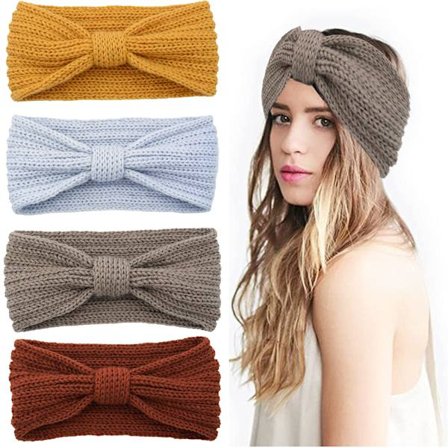 Hæklede Ørevarmere Hårbånd Blødt Strikket Turban Stretch Hårbånd Varmere til Kvinder Vinter-FY