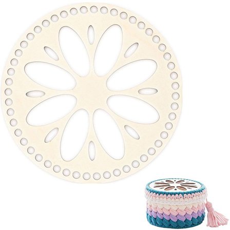 2st/ set Naturlig träkorg botten ihålig virkad korg 04